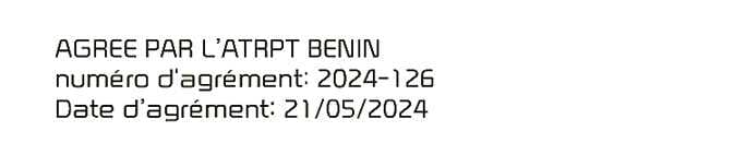 2026 Kia Tasman Declaration of Conformity for Benin image. It displays the text 'AGREE PAR L'ATRPT BENIN', the approval number '2024-126', and the approval date '21/05/2024'. This explains the radio frequency compliance certification.