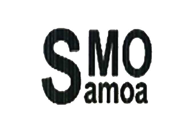 2026 Kia Tasman Samoa certification mark image. The logo displays a large vertical 'S' on the left, with 'MO' stacked above 'amoa' on the right in bold black text. Indicates compliance with radio frequency regulations for Samoa.
