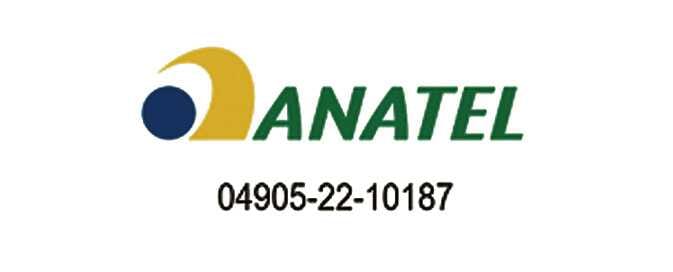 2026 Kia Tasman ANATEL certification logo image. It features a blue circle and yellow wave icon with green 'ANATEL' text, and the code '04905-22-10187' below. This explains the radio frequency compliance certification.