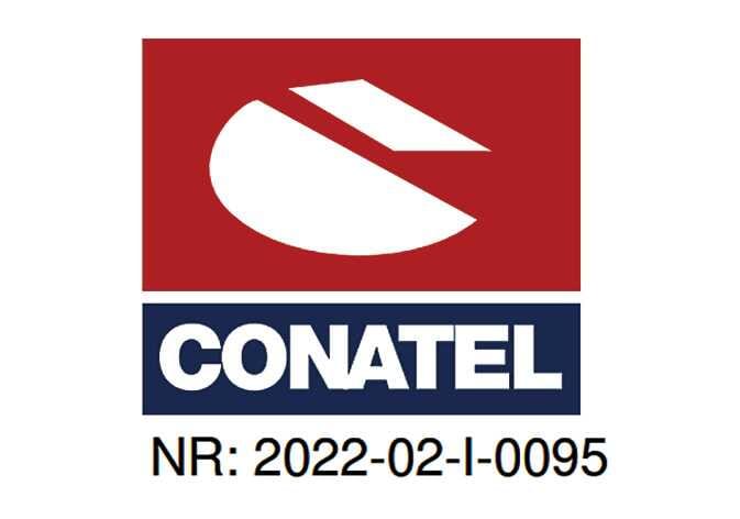 2026 Kia Tasman CONATEL certification label image. A red square features a white stylized logo above a dark blue rectangle displaying 'CONATEL' in white text, with the registration number 'NR: 2022-02-I-0095' printed below. This explains the radio frequency compliance certification.