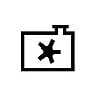 2026 Kia Tasman engine coolant symbol icon. A rectangular tank icon featuring a filler cap on the top right and a snowflake symbol in the center. Identifies the fuse associated with the engine cooling system.