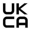 2026 Kia Tasman UKCA certification mark image. The logo consists of the letters 'UK' stacked above 'CA' in a bold black font. This symbol signifies compliance with the regulatory requirements for the United Kingdom market.