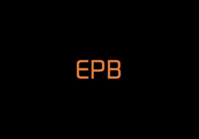 2026 Kia Tasman EPB warning light icon. The letters 'EPB' are displayed in orange. Indicates a malfunction in the Electronic Parking Brake system.