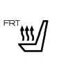 2026 Kia Tasman Front Seat Heater icon. The image shows a side view of a seat with three wavy arrows pointing upward and the text 'FRT'. It indicates the fuse related to the front seat heating function.