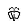 2026 Kia Tasman Windshield Washer icon. The symbol features a windshield outline with a wiper arm and dashed water spray lines above it. It identifies the fuse corresponding to the windshield washer system.
