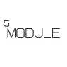 2026 Kia Tasman Module 5 fuse symbol icon. The icon displays the number '5' in superscript positioned to the left of the text 'MODULE'. It identifies the fuse corresponding to the module 5 circuit on the driver's side fuse panel.