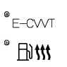 2026 Kia Tasman E-CVVT and fuel heater symbol image. Shows 'E-CVVT' text labeled 'a' and a fuel pump icon with wavy arrows labeled 'b'. Identifies symbols for E-CVVT and fuel heater in the fuse panel.