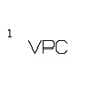 2026 Kia Tasman VPC symbol image. The text 'VPC' is displayed with a superscript number 1 on the left. Identifies the VPC component in the engine compartment fuse panel.