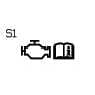 2026 Kia Tasman S1 fuse symbol icon. The text 'S1' appears next to an engine outline and an open book icon with the letter 'i'. Identifies the S1 fuse in the engine compartment fuse panel.