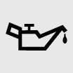 2026 Kia Tasman Engine Oil Pressure Warning Light icon. The image displays a black symbol representing an oil can with a drop of oil dripping from the spout. This light illuminates to warn the driver when the engine oil pressure is low.