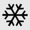 2026 Kia Tasman Icy Road Warning Light icon. A black snowflake symbol. It warns the driver that the road may be icy.