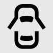 2026 Kia Tasman Door open warning light icon. A black symbol depicting the top view of a vehicle with open doors on the left and right sides. Explains the function of warning the driver when a door is not fully closed.