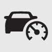2026 Kia Tasman Driving Assist button icon. It displays a black car silhouette with a speedometer gauge symbol on the right. It describes the function of turning off the Manual Speed Limit Assist by pressing the button.