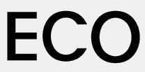 2026 Kia Tasman ECO mode indicator light icon. It displays the word 'ECO' in bold, black capital letters. This light illuminates to indicate that the vehicle is operating in ECO mode for improved fuel efficiency.