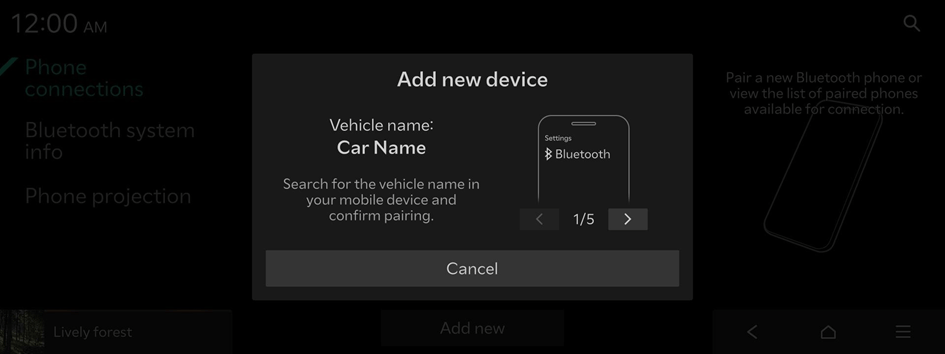 The Bluetooth device name of the system can be found in the Add New ...