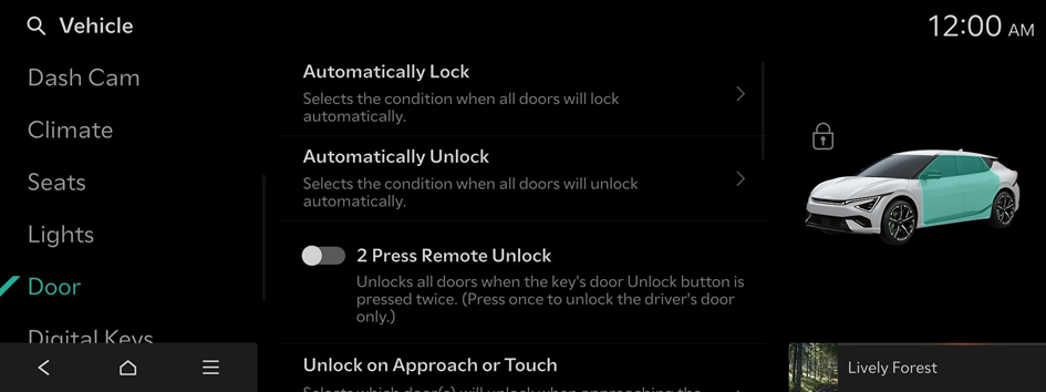 Available settings may differ depending on the vehicle model and ...